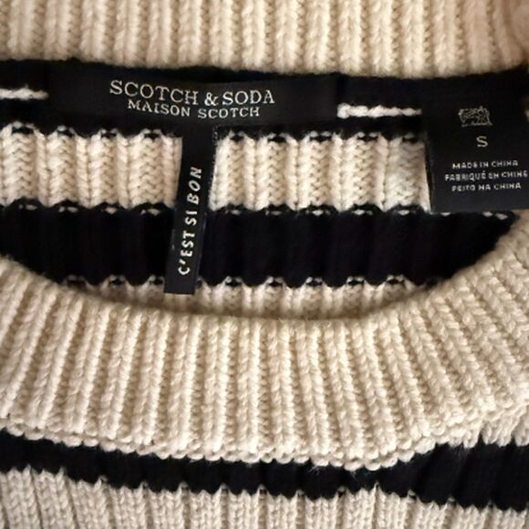 Scotch & Soda Black/Ivory Striped Sweater - Size S - Picture 6 of 10
